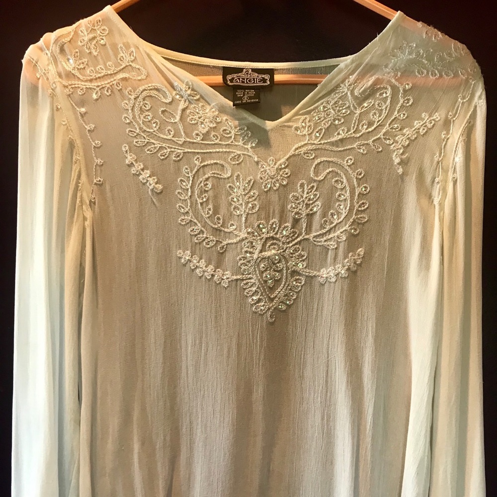 Sheer LS cream shirt